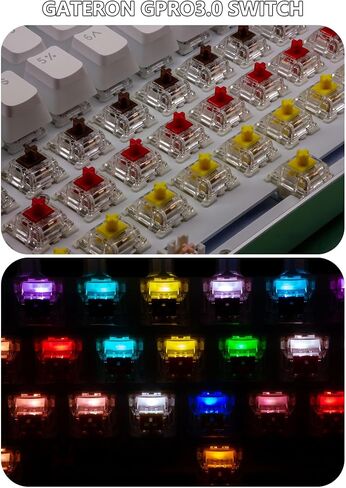 Gateron 35Pcs Pre lubed G pro V3.0 MX Mechanical Gaming Keyboard Split Tactile 50gf Switches,POM Stem Linear RGB SMD Switches 3 pin (Yellow) in Kuwait