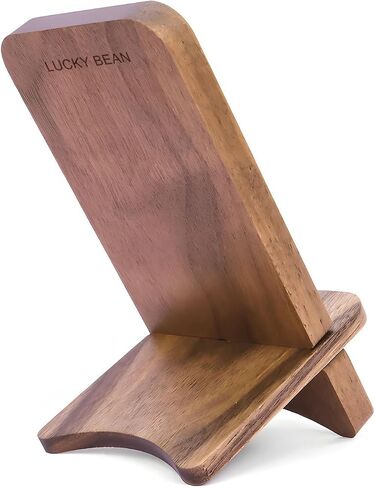 LUCKY BEAN Wood Phone Stand, Desktop Wooden Phone Holder, Portable Phone Stand for Desk, Compatible with iPhone & All Cell Phones (Walnut Wood) in Kuwait