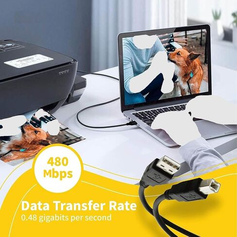 (10-Pack) USB A to B Printer Cable 15ft., High Speed Data Scanner Printer Cord Compatible for HP Canon Dell Epson Brother Lexmark Xerox Samsung Piano DAC, Etc (15-Feet) in Saudi Arabia