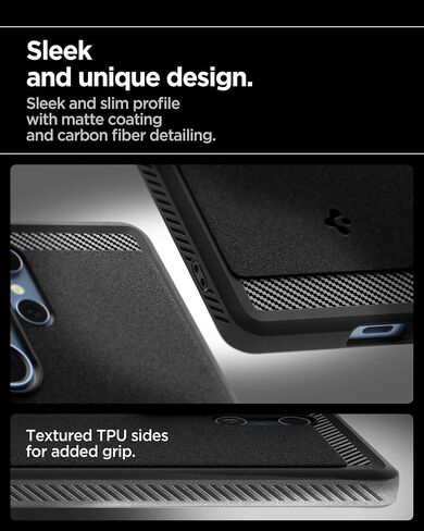 Spigen Rugged Armor MagFit Designed for Galaxy S25 Ultra Case [Fast Wireless Charging/Magnet for Galaxy] (2025) - Matte Black in Saudi Arabia