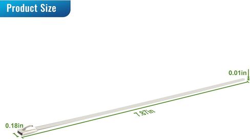 Metal Zip Ties 5.91 inch Long 100pcs 304 Stainless Steel Heavy Duty Self-locking Cable Ties Suitable for Machinery, Vehicles, Farms, Pipes, Roofs and Cables in Kuwait