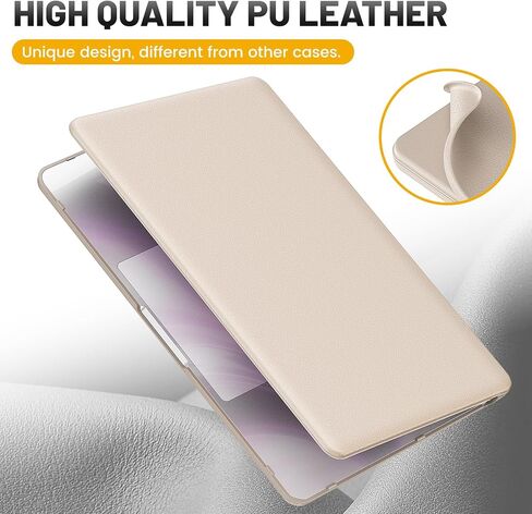 HXCASEAC Case Compatible with MacBook Air 13.6 inch Case 2024 2022 with Foldable Stand, Anti-Scratching Protective Hard Shell Cover for M3 M2 A3113, A2681 PU Leather, Black in Kuwait