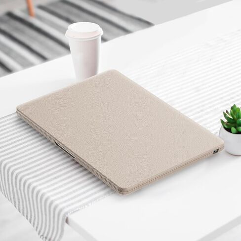 HXCASEAC Case Compatible with MacBook Air 13.6 inch Case 2024 2022 with Foldable Stand, Anti-Scratching Protective Hard Shell Cover for M3 M2 A3113, A2681 PU Leather, Black in Kuwait