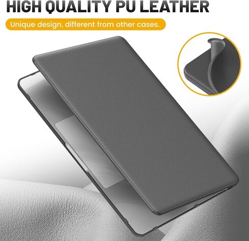 HXCASEAC Case Compatible with MacBook Air 13.6 inch Case 2024 2022 with Foldable Stand, Anti-Scratching Protective Hard Shell Cover for M3 M2 A3113, A2681 PU Leather, Black in Saudi Arabia