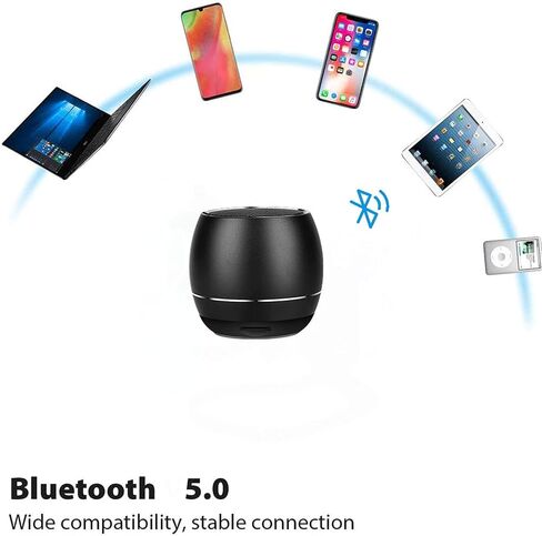 Portable Bluetooth Speakers,Outdoors Wireless Mini Bluetooth Speaker with Built-in-Mic,Handsfree Call,TF Card,HD Sound and Bass for iPhone Ipad Android Smartphone and More (Black) in Saudi Arabia