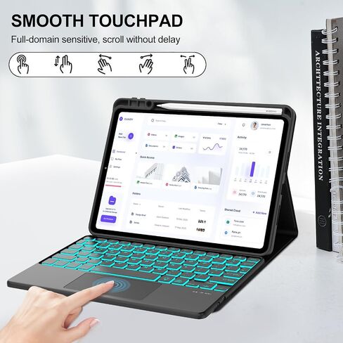 حالة لوحة المفاتيح لـ Xiaomi Pad 7/ Pad 7 Pro 11.2 بوصة ، 7 ألوان خلفية ، لوحة مفاتيح Bluetooth اللاسلكية القابلة للفصل المغناطيسي ، لوحة تتبع متعددة اللمس ، غطاء مقاوم للبقع ، قابلة لإعادة الشحن ، أسود (إضاءة خلفية) in Kuwait