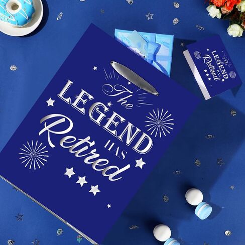 Retirement Gift Bag with Tissue Paper and Greeting Card for Men Women Black Gold Retirement Gift Wrapping Paper Bag for Office Coworker Christmas Xmas Farewell Going Away Party Favors Gift Wrap Bags in Kuwait