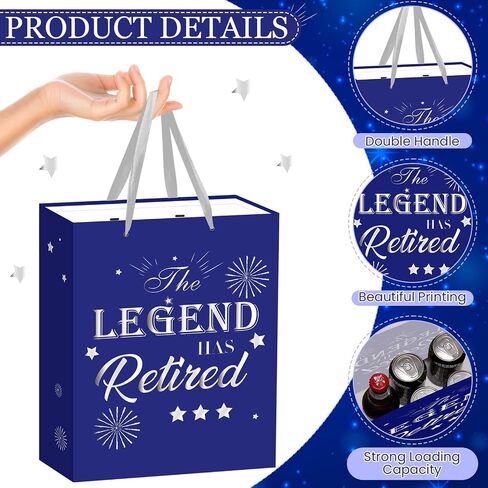Retirement Gift Bag with Tissue Paper and Greeting Card for Men Women Black Gold Retirement Gift Wrapping Paper Bag for Office Coworker Christmas Xmas Farewell Going Away Party Favors Gift Wrap Bags in Kuwait