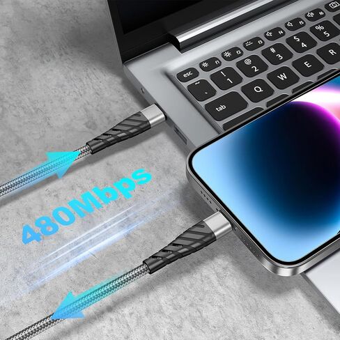 USB C to USB C Cable,100W 2Pack Nylon Braided Type C Charger Cable,USBC Charger Cord Compatible with iPhone 16/16 Plus/16 Pro Max/15/15 Plus/15 Pro Max,MaoBook,Samsumg S24/S24,10FT Pink in Kuwait