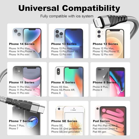 USB C to USB C Cable,100W 2Pack Nylon Braided Type C Charger Cable,USBC Charger Cord Compatible with iPhone 16/16 Plus/16 Pro Max/15/15 Plus/15 Pro Max,MaoBook,Samsumg S24/S24,10FT Pink in Kuwait