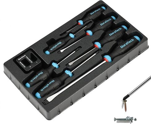 مجموعة مفك البراغي المغناطيسية من Duratech 8 قطع ، 3 phillips و 4 tip tip s2 spoy steel set ، 1 pc magnetizer ، in Kuwait