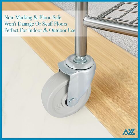 عجلات قفل مترابطة AXL M8، عجلات جذعية صلبة مقاس 3 بوصة مع فرامل، تستخدم للمنتجات طويلة الأمد بدون تدحرج، مثل إطارات المكتب الدائمة وحوامل التلفزيون والعربات والمزيد (عبوة من 4 / M8x15 مم) in Kuwait