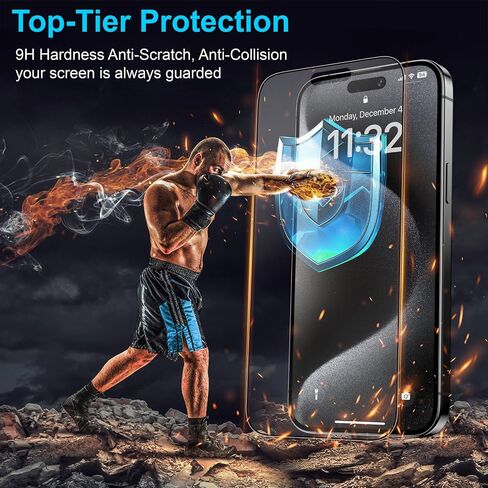 Mothca 2 Pack Matte Glass Screen Protector for iPhone 15 Pro Max 6.7-inch [Auto Fit Box Dust-Free] Edge to Edge Full Coverage Anti-Glare & Anti-Fingerprint Tempered Glass, Bubble Free, Smooth as Silk in Saudi Arabia
