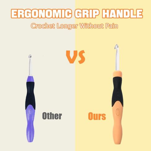 17 مقاسًا مجموعة خطافات كروشيه مضاءة 2.5 مم ~ 14.0 مم خطاف كروشيه قابل لإعادة الشحن، خطافات كروشيه مضيئة مع حافظة in Kuwait