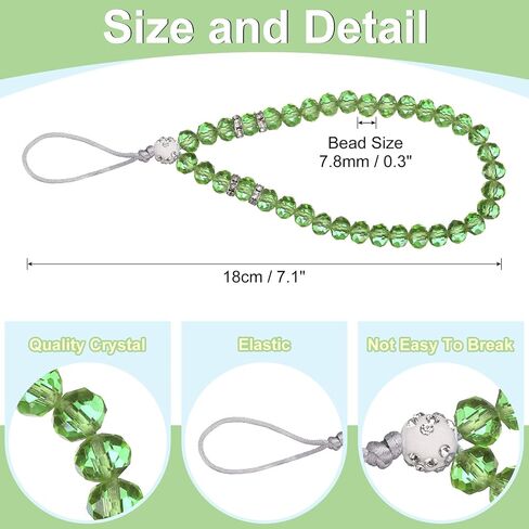 UXCELL 3PCS Bling Crystal Lanyard ، 18 مم (0.7 ") تلميحات حزام معصم الهاتف Crystal Beads Lanyard Keychain Chible Strap للنساء بطاقة هوية ، حزام Keys (الأرجواني) in Kuwait