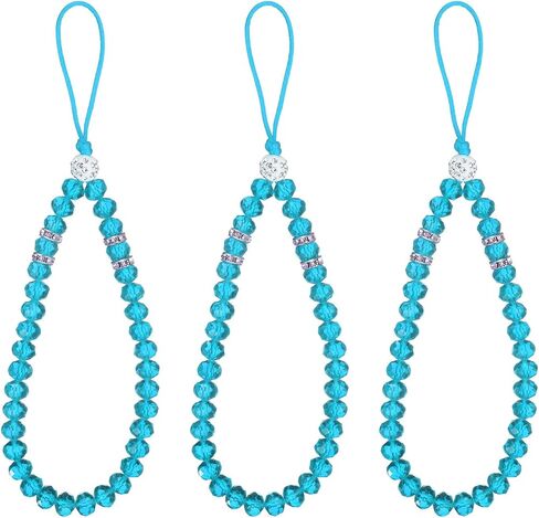 UXCELL 3PCS Bling Crystal Lanyard ، 18 مم (0.7 ") تلميحات حزام معصم الهاتف Crystal Beads Lanyard Keychain Chible Strap للنساء بطاقة هوية ، حزام Keys (الأرجواني) in Kuwait