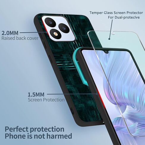 دوامة Cellular J24 Case TPU ، [1 حزمة] واقي شاشة زجاجي 9H و 360 درجة قابلة للتدوير قابلة للوقوف في دوامة J24 غطاء الهاتف لرجال الأعمال [مطبوعات الخط الهندسي الحديث] [حامل السيارة المغناطيسية] in Saudi Arabia