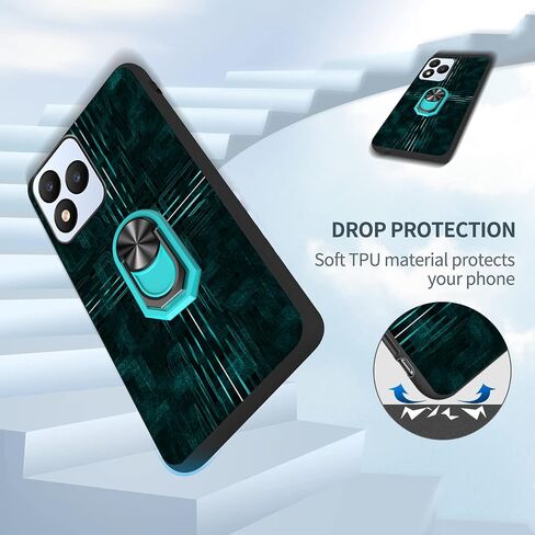 دوامة Cellular J24 Case TPU ، [1 حزمة] واقي شاشة زجاجي 9H و 360 درجة قابلة للتدوير قابلة للوقوف في دوامة J24 غطاء الهاتف لرجال الأعمال [مطبوعات الخط الهندسي الحديث] [حامل السيارة المغناطيسية] in Saudi Arabia