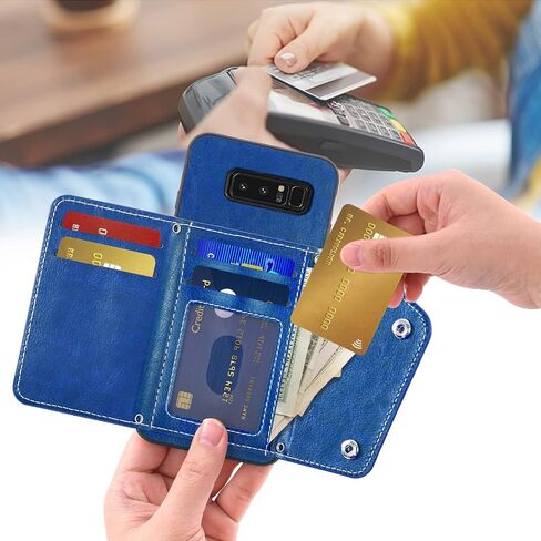 ASUWISH PHONE CASE لـ SAMSUNG GALAXY NOTE 8 Wallet Wallet مع واقي شاشة زجاجي مقسى وحامل بطاقة الائتمان Crossbody Stand Cell Excensions Note8 Not S8 Gaxaly Women in Kuwait