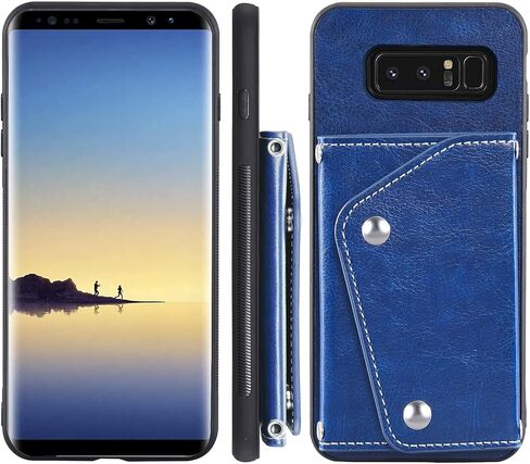 ASUWISH PHONE CASE لـ SAMSUNG GALAXY NOTE 8 Wallet Wallet مع واقي شاشة زجاجي مقسى وحامل بطاقة الائتمان Crossbody Stand Cell Excensions Note8 Not S8 Gaxaly Women in Kuwait