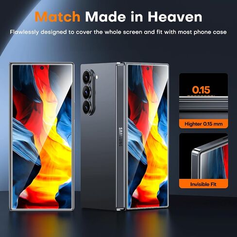 LϟK 3 in 1 for Samsung Galaxy Z Fold 6 Screen Protector, 2 Pack HD Tempered Glass Film + 1 Dust Free Installation Tool, Anti-Scratch No Dust Z Fold 6 Screen Protector in Saudi Arabia