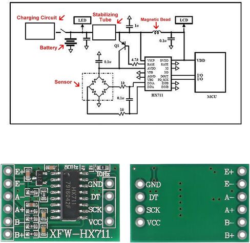8PCS HX711 Load Cell Amplifier Weighing Sensors Converter Modules HX711 Load Cell Amplifier Breakout Weight Sensors for Arduino(with Cable) in Saudi Arabia