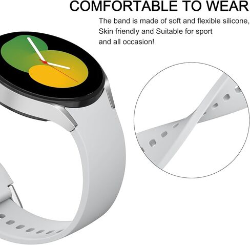 No Gap Bands for Samsung Galaxy Watch 7/6/5/4 bands 40mm 44mm/Watch 6 Classic Band 43mm 47mm, 20mm Soft Silicone Sport Replacement Band Compatible with Samsung Watch Bands Women Men in Saudi Arabia