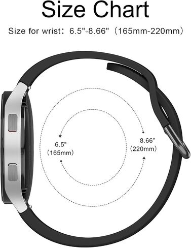 No Gap Bands for Samsung Galaxy Watch 7/6/5/4 bands 40mm 44mm/Watch 6 Classic Band 43mm 47mm, 20mm Soft Silicone Sport Replacement Band Compatible with Samsung Watch Bands Women Men in Saudi Arabia
