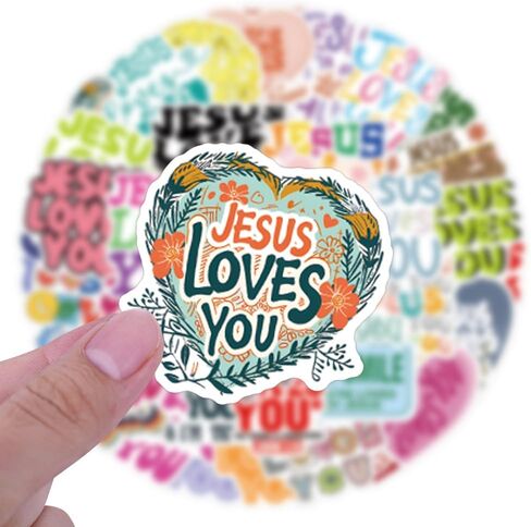 54PCS Jesus Loves You Stickers Inspirational Christian Stickers for Adults Teens Religious Sticker for Water Bottle Laptop Cards Party Supply Sunday Church Christian Easter Gifts in Kuwait