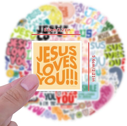 54PCS Jesus Loves You Stickers Inspirational Christian Stickers for Adults Teens Religious Sticker for Water Bottle Laptop Cards Party Supply Sunday Church Christian Easter Gifts in Kuwait