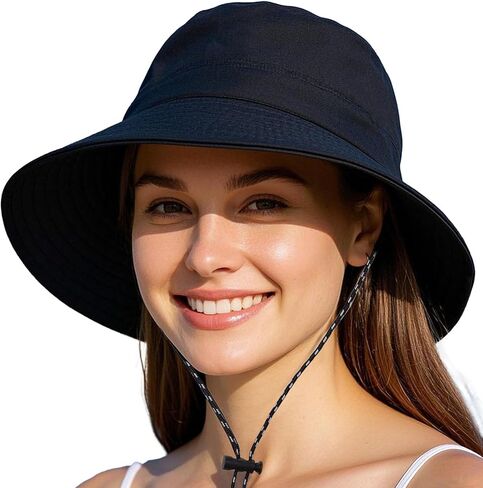 Waterproof Bucket Rain Hat with Chin Strap Quick Dry Outdoor Bucket Hats for UV Protection Boonie Sun Hat Men Women in Kuwait