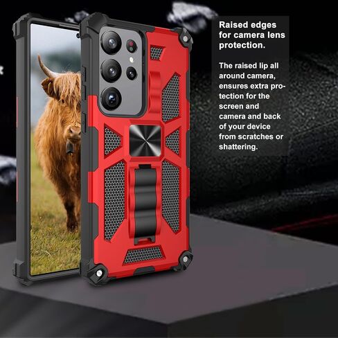 Ailiber for Samsung Galaxy S25 Ultra Case with Kickstand, Galaxy S25 Ultra 5G Case with Screen Protector, for Magnetic Car Mount, Heavy Duty, Shockproof Protective Rugged Cover-Purple Blue in Saudi Arabia