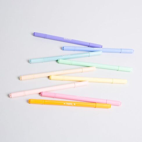 أقلام تحديد لباد مزدوجة الأطراف من Omy Signature Neon، ألوان نابضة بالحياة، طرف مزدوج سميك وواحد رفيع، نيون (صندوق من 9) in Saudi Arabia