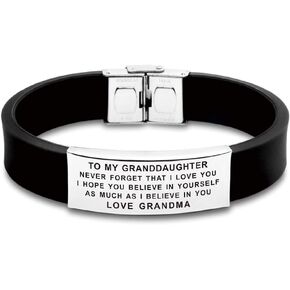 to Our/My Granddaughter Gifts Bracelet with Inspirational Love Quotes