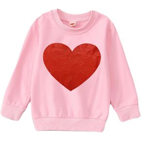 CM C&M WODRO Mommy and Me Valentines Outfits Love Heart Graphic Family Matching Sweatshirt Mom and Daughter Long Sleeve Shirt