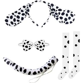 eyigylyo هالوين الدلماسي زي مجموعة آذان الكلب عقال الدلماسي ضيق الذيل ربطة العنق للأطفال فتاة هالوين عيد الميلاد تأثيري حلي in Kuwait