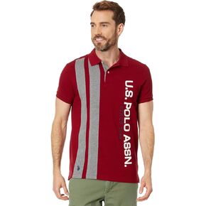 U.S. POLO ASSN. Short Sleeve Slim Fit Vertical Color-Block Knit Polo Shirt