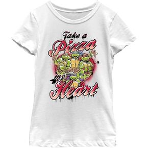 Nickelodeon Teenage Mutant Ninja Airbrush Turtles Girls Short Sleeve Tee Shirt