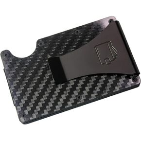 Carbon Fiber RFID Blocking Wallet | Minimalist Wallet for Men with Money Clip and Credit Card Holder | Slim Metal Wallet for Men | Scratch-Resistant Mens Carbon Fiber Wallet