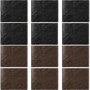 12 PCS Leather Bifold Wallets for Men,Men’s Wallet Bulk for DIY Engraving,With money clip,card holder (Brown)