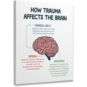 How Trauma Affects the Brain Framed Canvas Wall Art Decor 11×14 inch, Mental Health Positive Affirmations Print Painting Artwork Home Wall Decoration For Home Therapy Counselor Office Bedroom