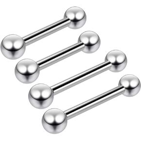 8pc 16g Gauge Surgical Steel Eyebrow Lip Bars Tragus Straight Barbell Rainbow Set Piercing 5/16 8mm