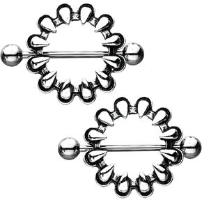 Pierced Owl Dragon Claw Stainless Steel Nipple Shields, Sold as a Pair
