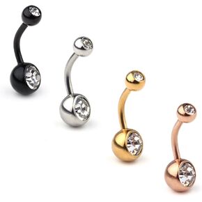 Ruifan 14G Birthstone Crystal Ball Belly Button Rings Navel Barbell Body Jewelry Piercing