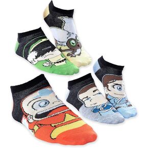 Hypnotic Hats Nickelodeon Avatar The Last Airbender Chibi Character No-Show Ankle Socks 5 Pair (9-11), Multicolored, One Size