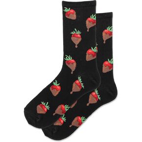 Hot Sox Womens Chocolate Covered Strawberry Crew Socks
