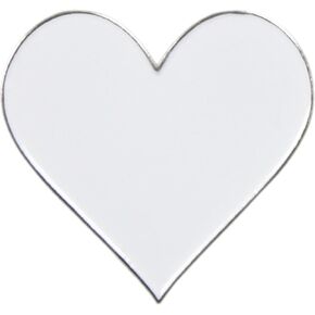 White Heart - 1" Enamel Pin