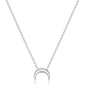 EVER FAITH Jewelry Gift 925 Sterling Silver Tiny Triangle Moon Star Dainty Heart Pendant Choker Necklace for Women