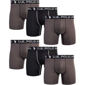 U.S. Polo Assn. Men's Underwear - Performance Boxer Briefs (6 Pack)