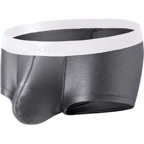 ZONBAILON Mens Bulge Enhancing Pouch Boxer Briefs Ice Silk Low Rise Smooth Tagless Trunks Underwear Pack M L XL 2XL 3XL